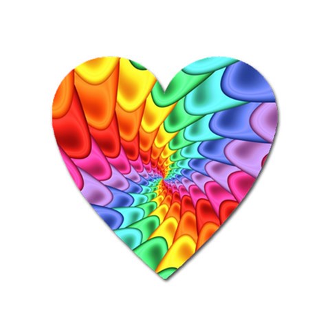 Psychedelic Rainbow Spiral Magnet (Heart) from ArtsNow.com Front