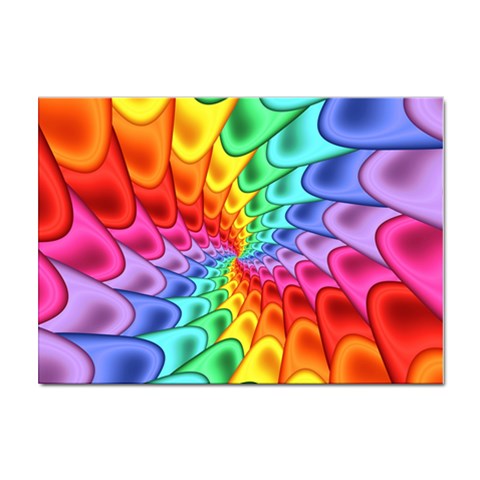 Psychedelic Rainbow Spiral Sticker A4 (10 pack) from ArtsNow.com Front