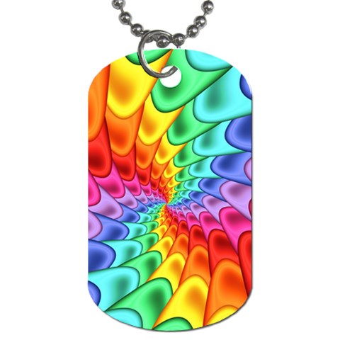 Psychedelic Rainbow Spiral Dog Tag (Two Sides) from ArtsNow.com Front