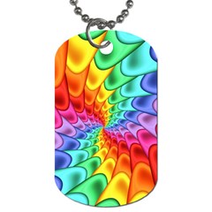 Psychedelic Rainbow Spiral Dog Tag (Two Sides) from ArtsNow.com Front