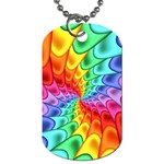 Psychedelic Rainbow Spiral Dog Tag (Two Sides)