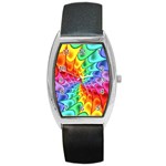 Psychedelic Rainbow Spiral Barrel Style Metal Watch