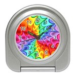 Psychedelic Rainbow Spiral Travel Alarm Clock