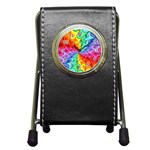 Psychedelic Rainbow Spiral Pen Holder Desk Clock