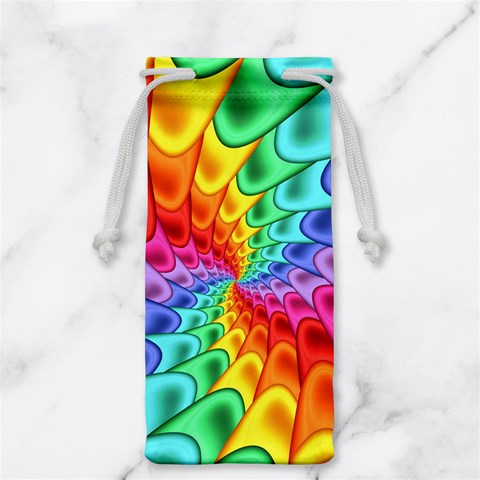 Psychedelic Rainbow Spiral Jewelry Bag from ArtsNow.com Front