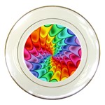 Psychedelic Rainbow Spiral Porcelain Plate