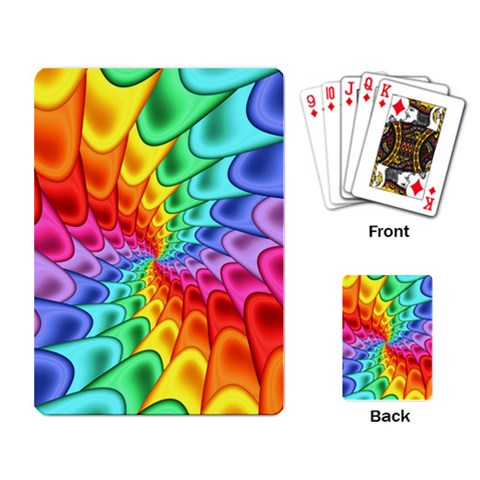 Psychedelic Rainbow Spiral Playing Cards Single Design from ArtsNow.com Back