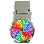 Psychedelic Rainbow Spiral Money Clip Watch