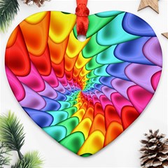 Psychedelic Rainbow Spiral Heart Ornament (Two Sides) from ArtsNow.com Front