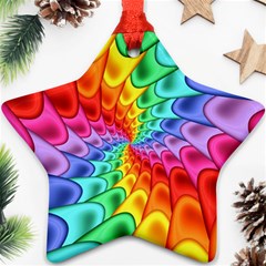 Psychedelic Rainbow Spiral Star Ornament (Two Sides) from ArtsNow.com Front