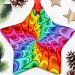 Psychedelic Rainbow Spiral Star Ornament (Two Sides)