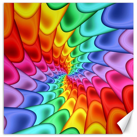 Psychedelic Rainbow Spiral Canvas 12  x 12  from ArtsNow.com 11.4 x11.56  Canvas - 1