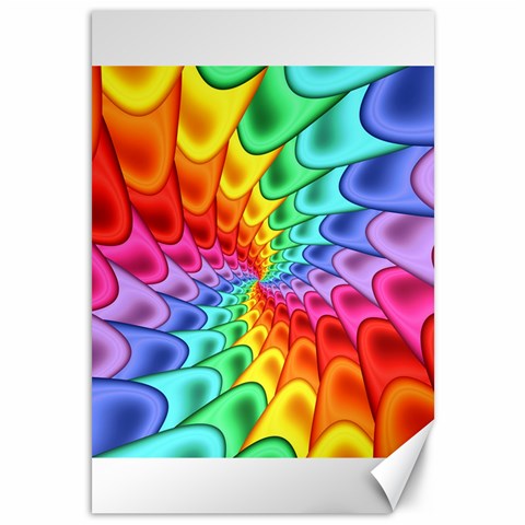 Psychedelic Rainbow Spiral Canvas 12  x 18  from ArtsNow.com 11.88 x17.36  Canvas - 1