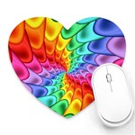 Psychedelic Rainbow Spiral Heart Mousepad