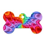 Psychedelic Rainbow Spiral Dog Tag Bone (One Side)