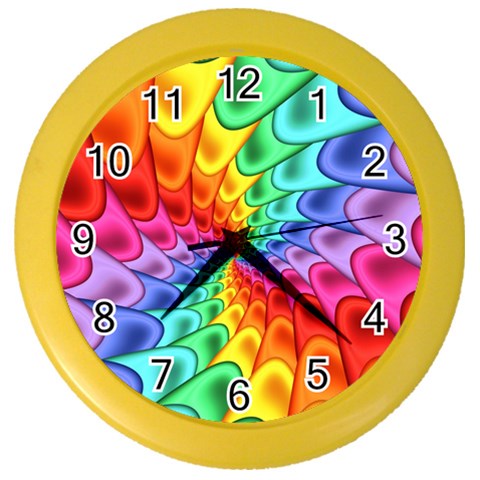 Psychedelic Rainbow Spiral Color Wall Clock from ArtsNow.com Front