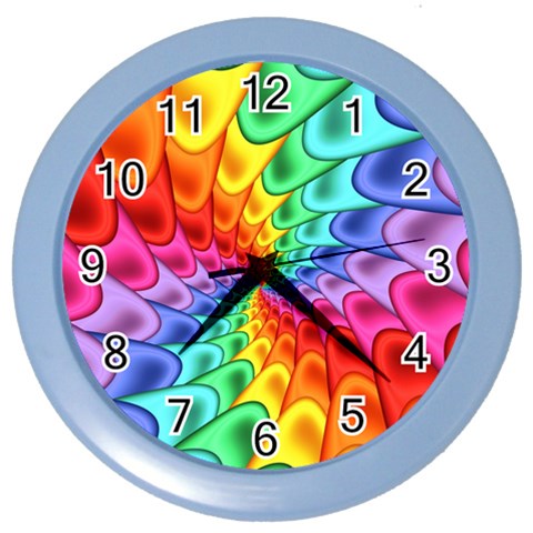 Psychedelic Rainbow Spiral Color Wall Clock from ArtsNow.com Front