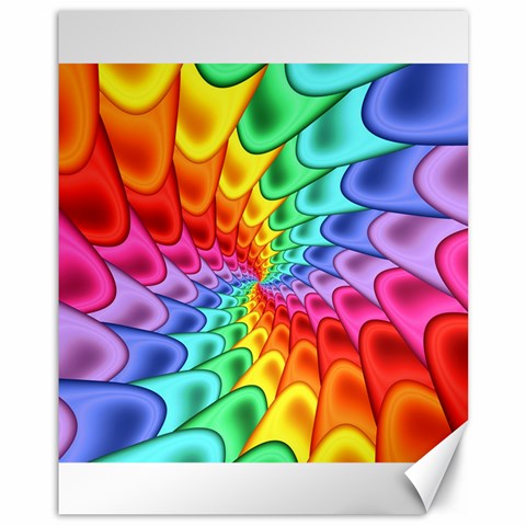 Psychedelic Rainbow Spiral Canvas 11  x 14  from ArtsNow.com 10.95 x13.48  Canvas - 1