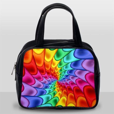 Psychedelic Rainbow Spiral Classic Handbag (One Side) from ArtsNow.com Front