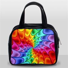 Psychedelic Rainbow Spiral Classic Handbag (Two Sides) from ArtsNow.com Front