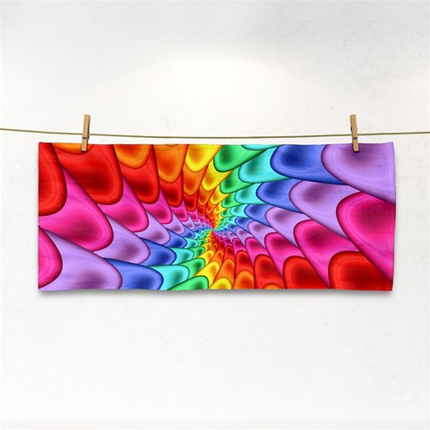 Psychedelic Rainbow Spiral Hand Towel from ArtsNow.com Front