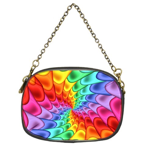 Psychedelic Rainbow Spiral Chain Purse (One Side) from ArtsNow.com Front