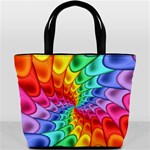 Psychedelic Rainbow Spiral Bucket Bag