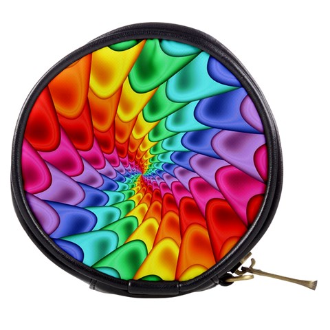 Psychedelic Rainbow Spiral Mini Makeup Bag from ArtsNow.com Front