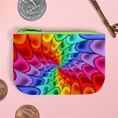 Psychedelic Rainbow Spiral Mini Coin Purse from ArtsNow.com Front