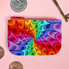 Psychedelic Rainbow Spiral Mini Coin Purse from ArtsNow.com Front