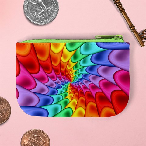 Psychedelic Rainbow Spiral Mini Coin Purse from ArtsNow.com Back