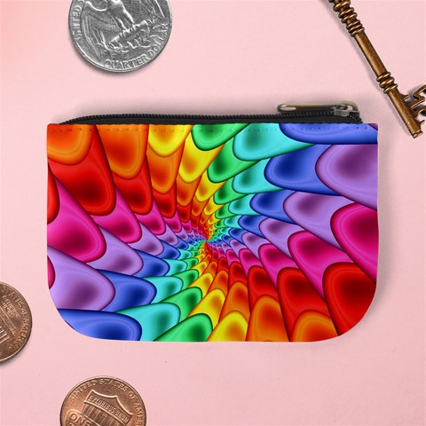 Psychedelic Rainbow Spiral Mini Coin Purse from ArtsNow.com Back