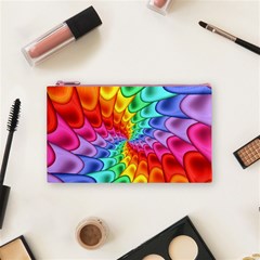 Psychedelic Rainbow Spiral Cosmetic Bag (Small) from ArtsNow.com Front