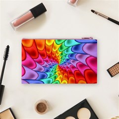 Psychedelic Rainbow Spiral Cosmetic Bag (Small) from ArtsNow.com Back