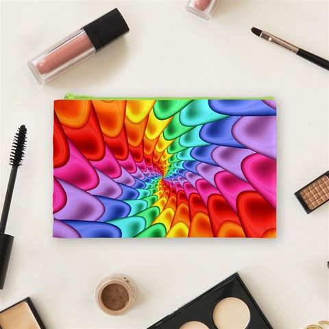 Psychedelic Rainbow Spiral Cosmetic Bag (Medium) from ArtsNow.com Front