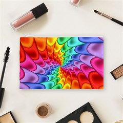 Psychedelic Rainbow Spiral Cosmetic Bag (Medium) from ArtsNow.com Front