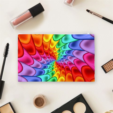 Psychedelic Rainbow Spiral Cosmetic Bag (Medium) from ArtsNow.com Back