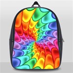 Psychedelic Rainbow Spiral School Bag (Large)