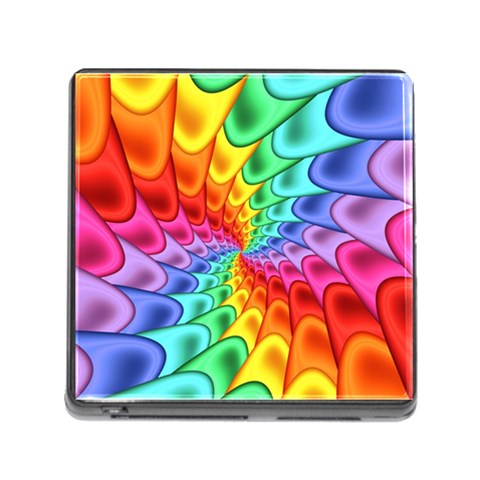 Psychedelic Rainbow Spiral Memory Card Reader (Square) from ArtsNow.com Front