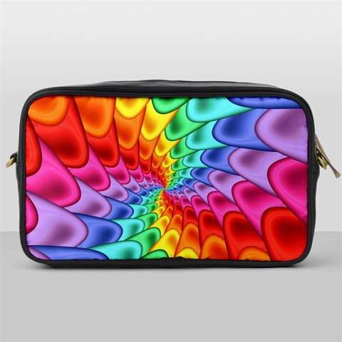 Psychedelic Rainbow Spiral Toiletries Bag (One Side) from ArtsNow.com Front