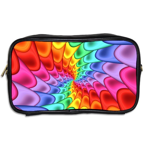 Psychedelic Rainbow Spiral Toiletries Bag (Two Sides) from ArtsNow.com Back