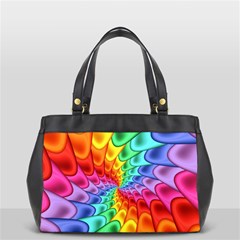 Psychedelic Rainbow Spiral Oversize Office Handbag (2 Sides) from ArtsNow.com Front