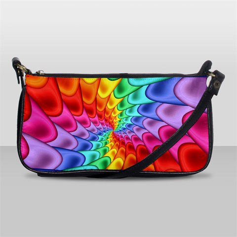 Psychedelic Rainbow Spiral Shoulder Clutch Bag from ArtsNow.com Front