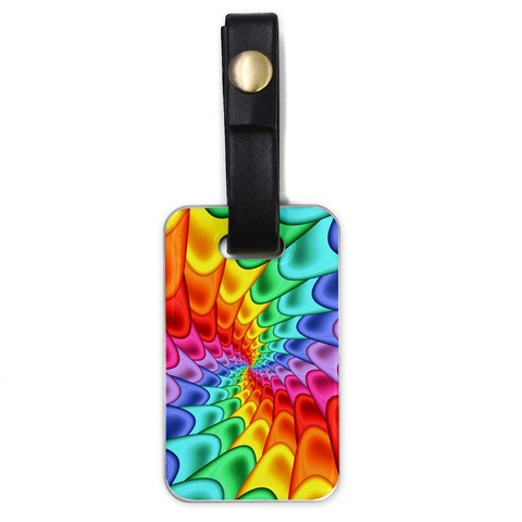 Psychedelic Rainbow Spiral Luggage Tag (one side) from ArtsNow.com Front