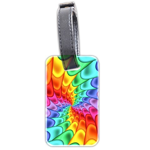 Psychedelic Rainbow Spiral Luggage Tag (two sides) from ArtsNow.com Front