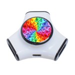 Psychedelic Rainbow Spiral 3-Port USB Hub