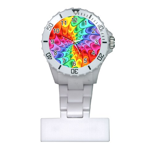 Psychedelic Rainbow Spiral Plastic Nurses Watch from ArtsNow.com Front