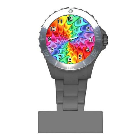 Psychedelic Rainbow Spiral Plastic Nurses Watch from ArtsNow.com Front