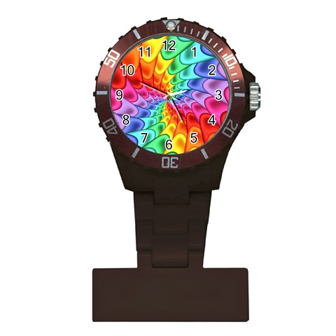 Psychedelic Rainbow Spiral Plastic Nurses Watch from ArtsNow.com Front