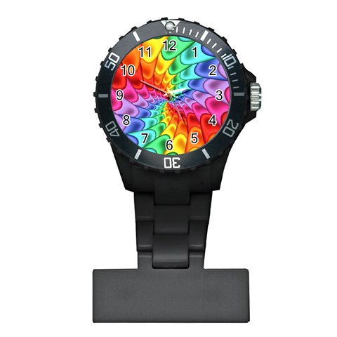 Psychedelic Rainbow Spiral Plastic Nurses Watch from ArtsNow.com Front